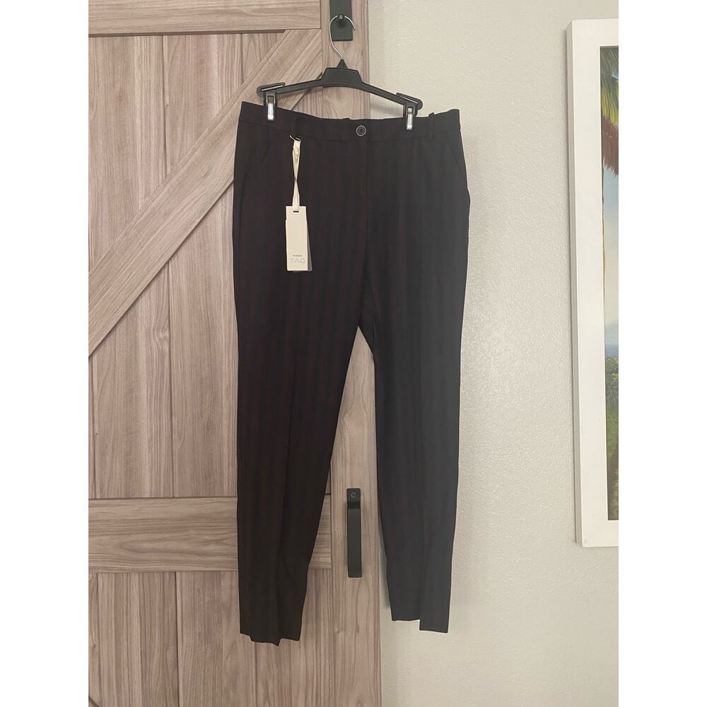 NWT Pinko women Josh Pantalone sigaretta bordeaux and blue pants 6